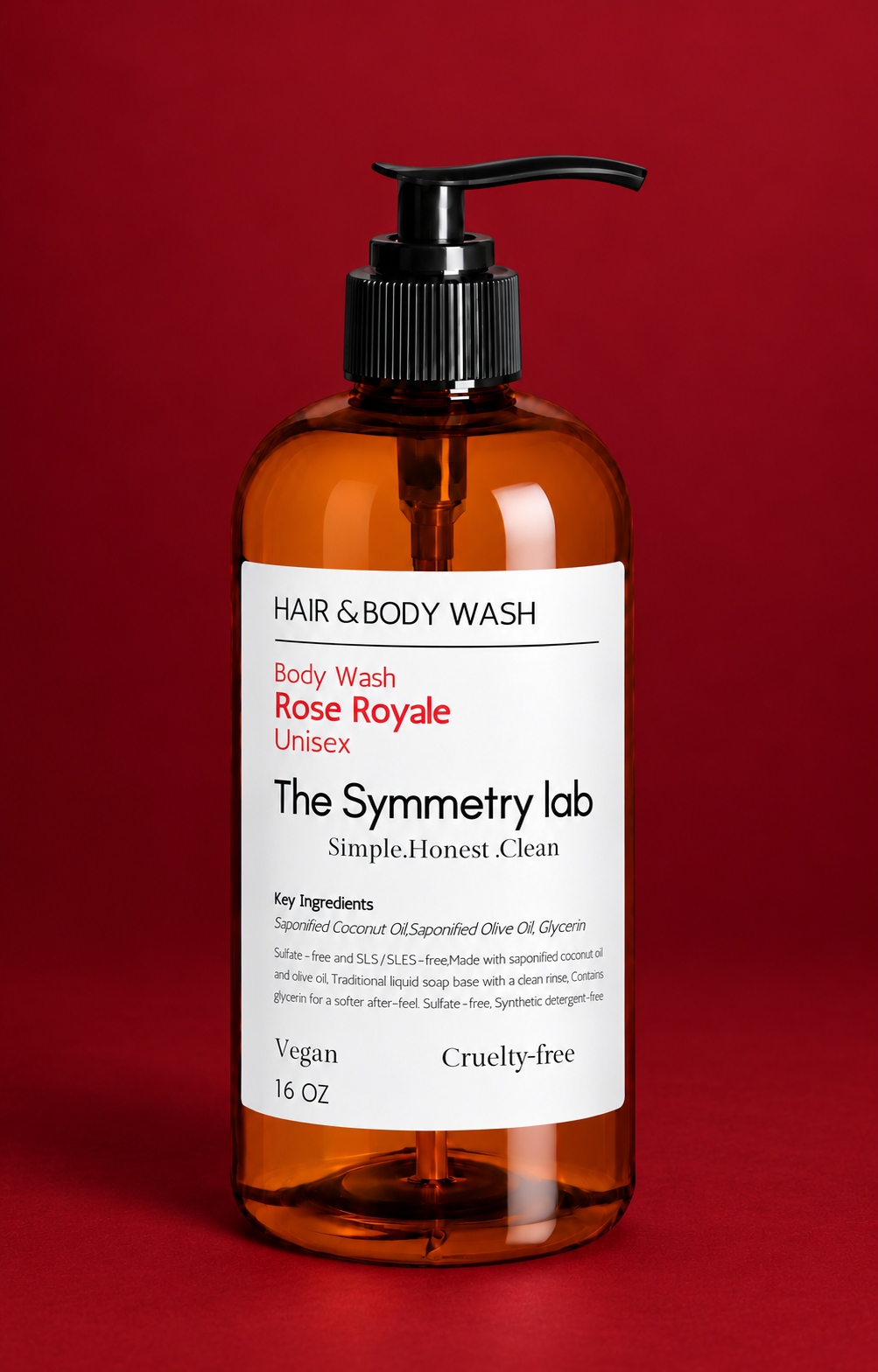 Rose Royale Body Wash – Unisex Rose-Scented Cleanser | 16 oz