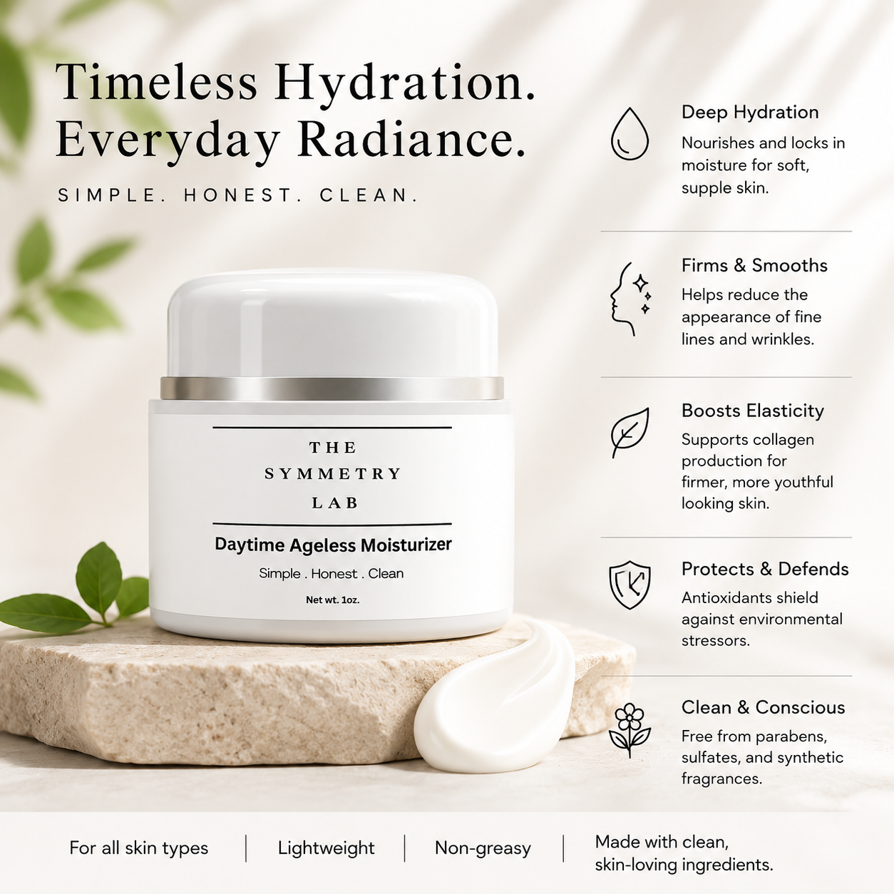 The Symmetry Lab Daytime Ageless Moisturizer – Simple. Honest. Clean.