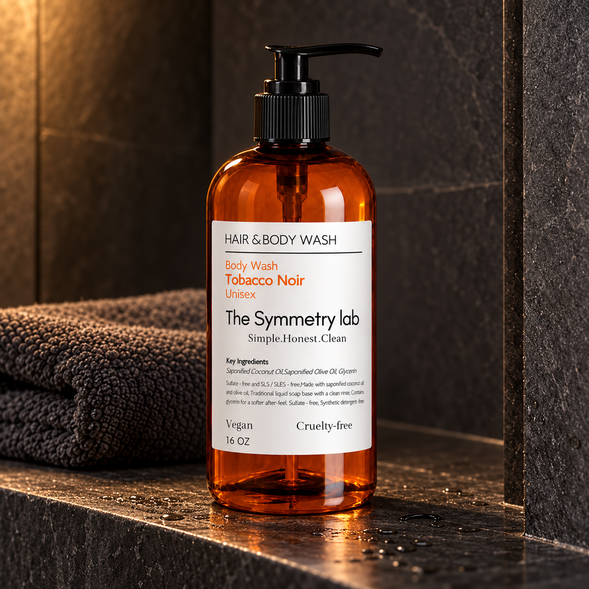 Tobacco Noir Body Wash | Unisex Liquid Soap | 16 oz
